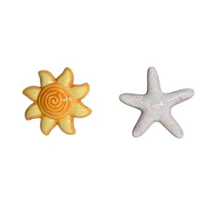 Starfish & Sun Ceramic Drawer Pulls or Cabinet Knobs Set Of 2